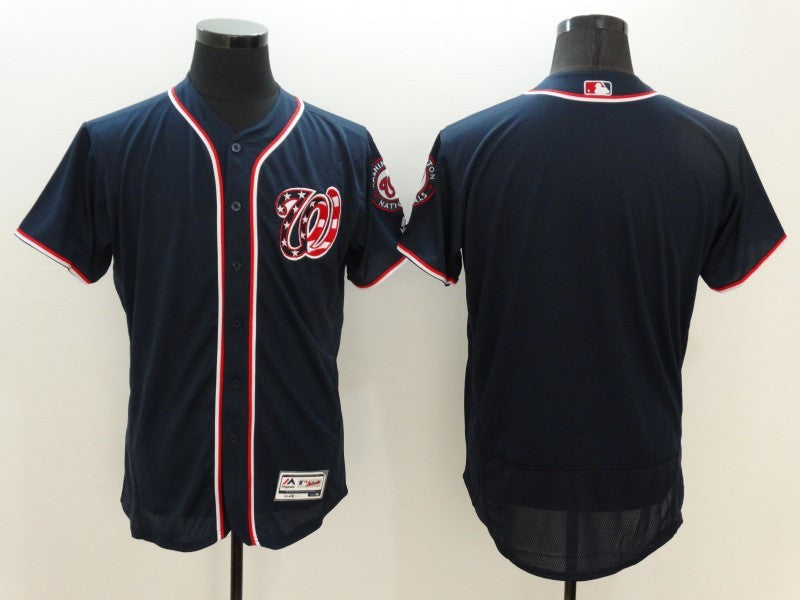 Custom Washington Nationals navy jersey