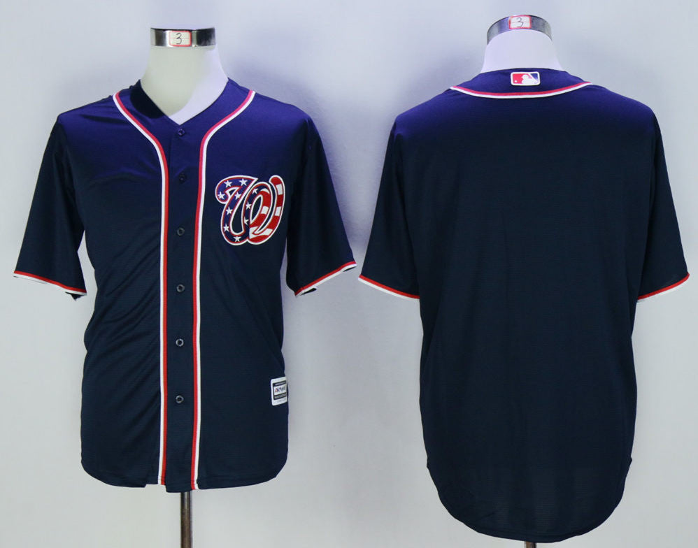 Custom Washington Nationals navy jersey