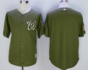 Custom Washington Nationals olive jersey