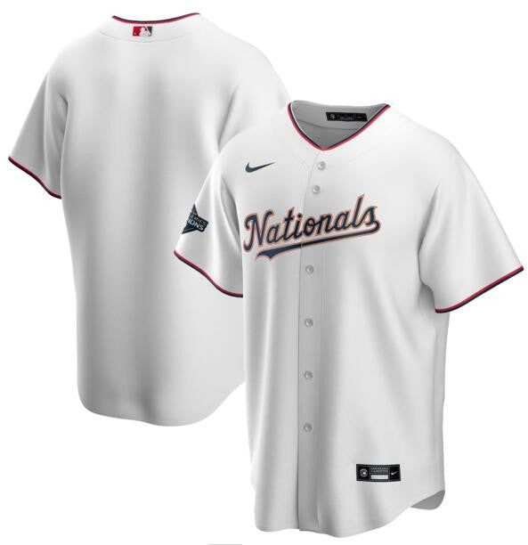 Blank White Washington Nationals gold jersey