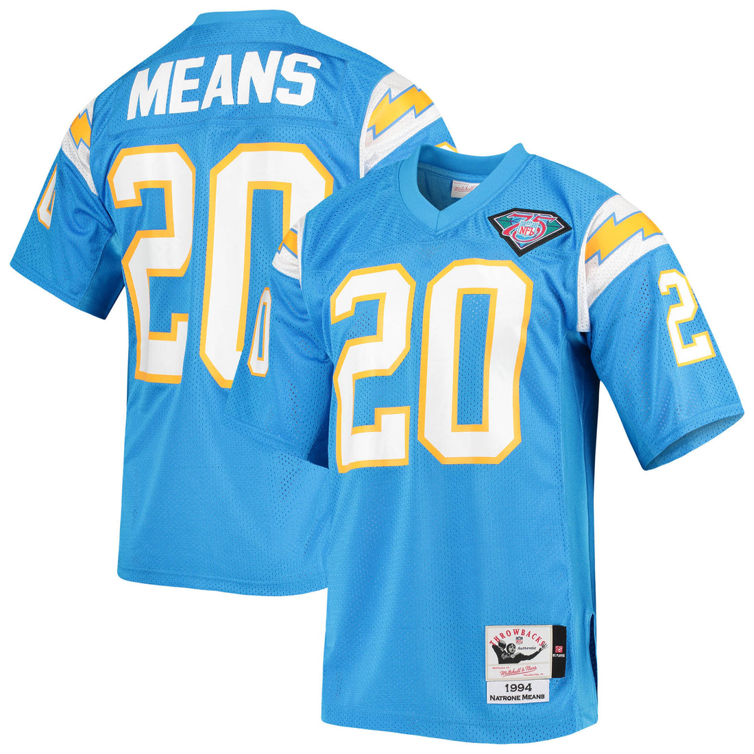 Natrone Means Los Angeles Chargers blue Throwback jersey
