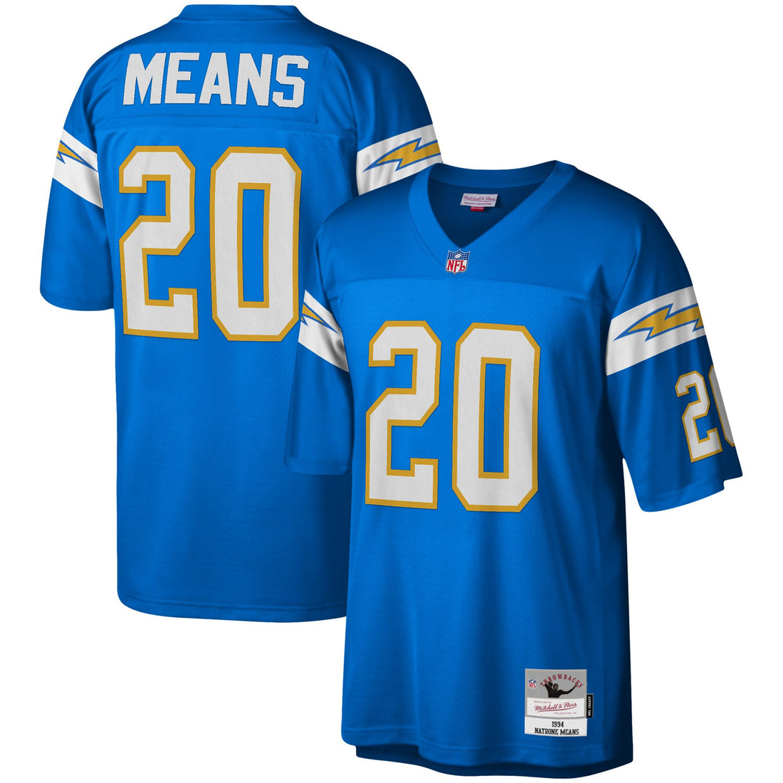 Natrone Means Los Angeles Chargers blue jersey