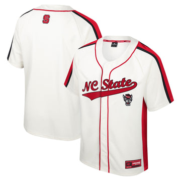 Colosseum Ruth Button-up NC State Wolfpack cream jersey