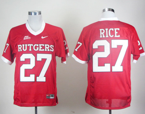 Rice Rutgers Scarlet Knights red jersey