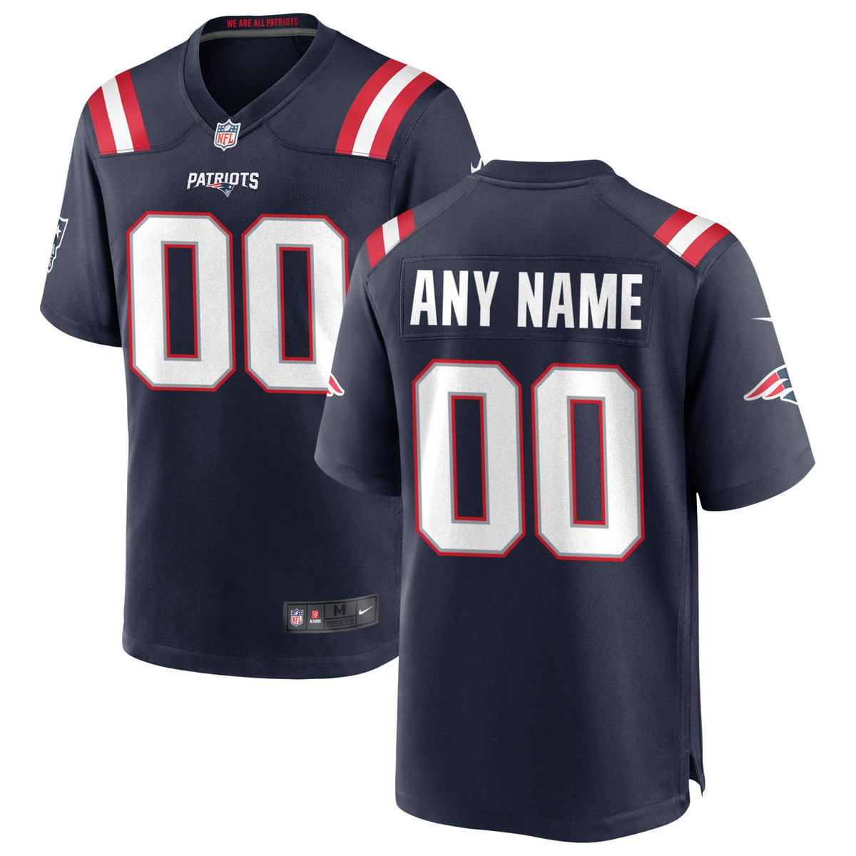 Custom New England Patriots navy jersey