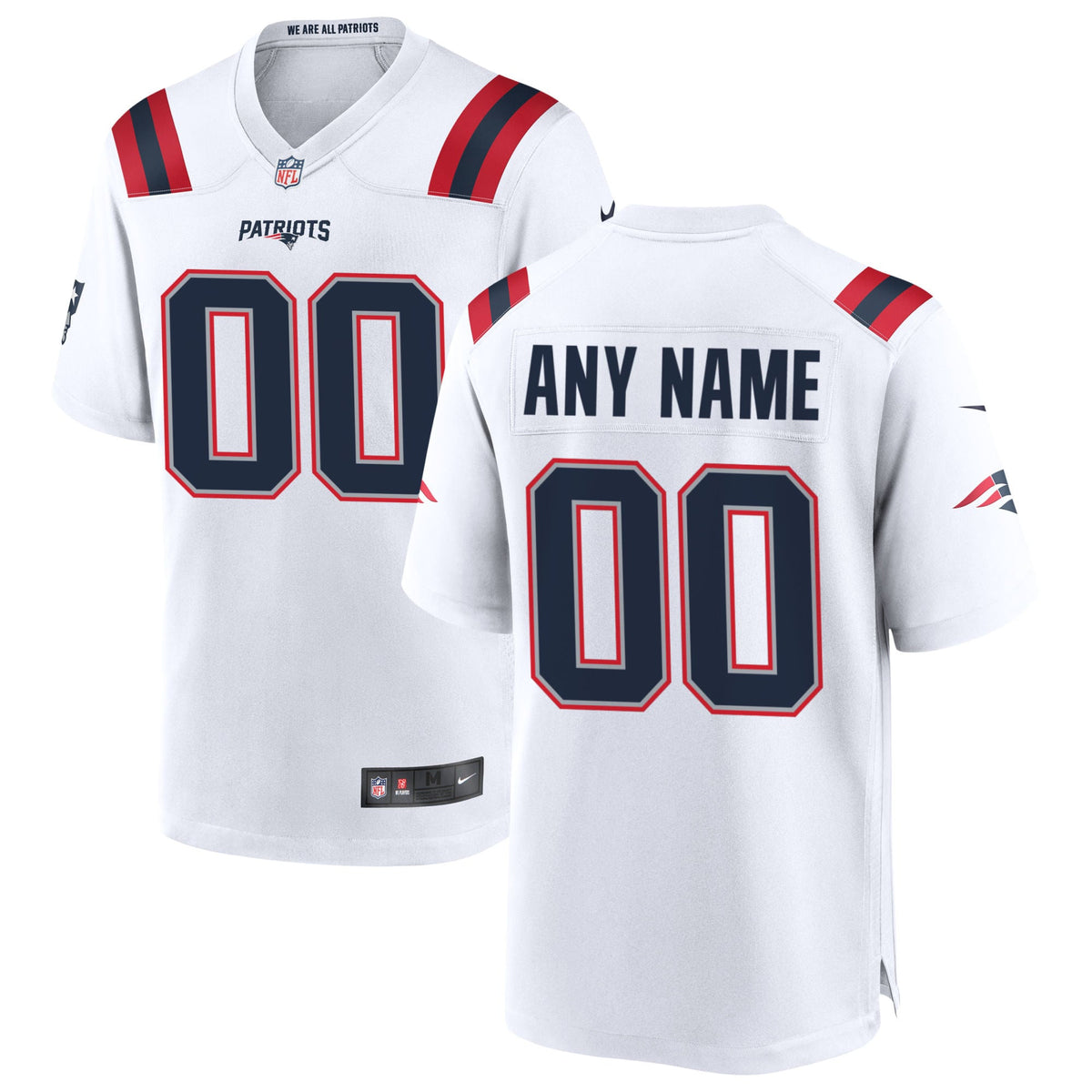 Custom New England Patriots white jersey