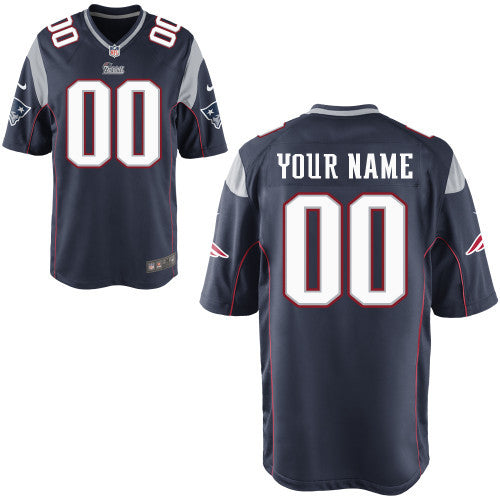 Custom New England Patriots blue Game jersey