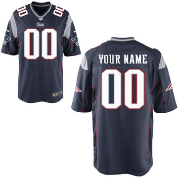 Custom New England Patriots blue Game jersey