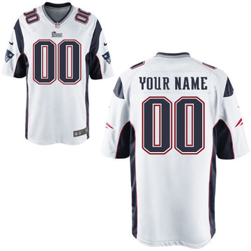 Custom New England Patriots white Game jersey