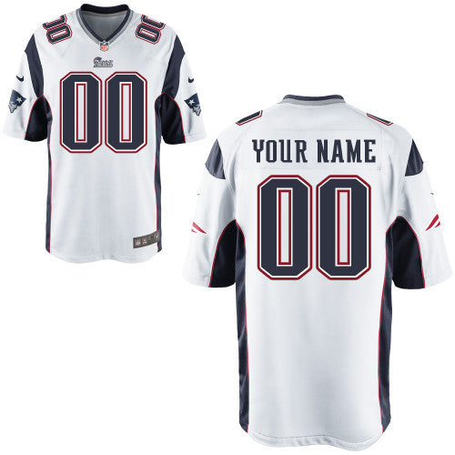 Custom New England Patriots white Game jersey