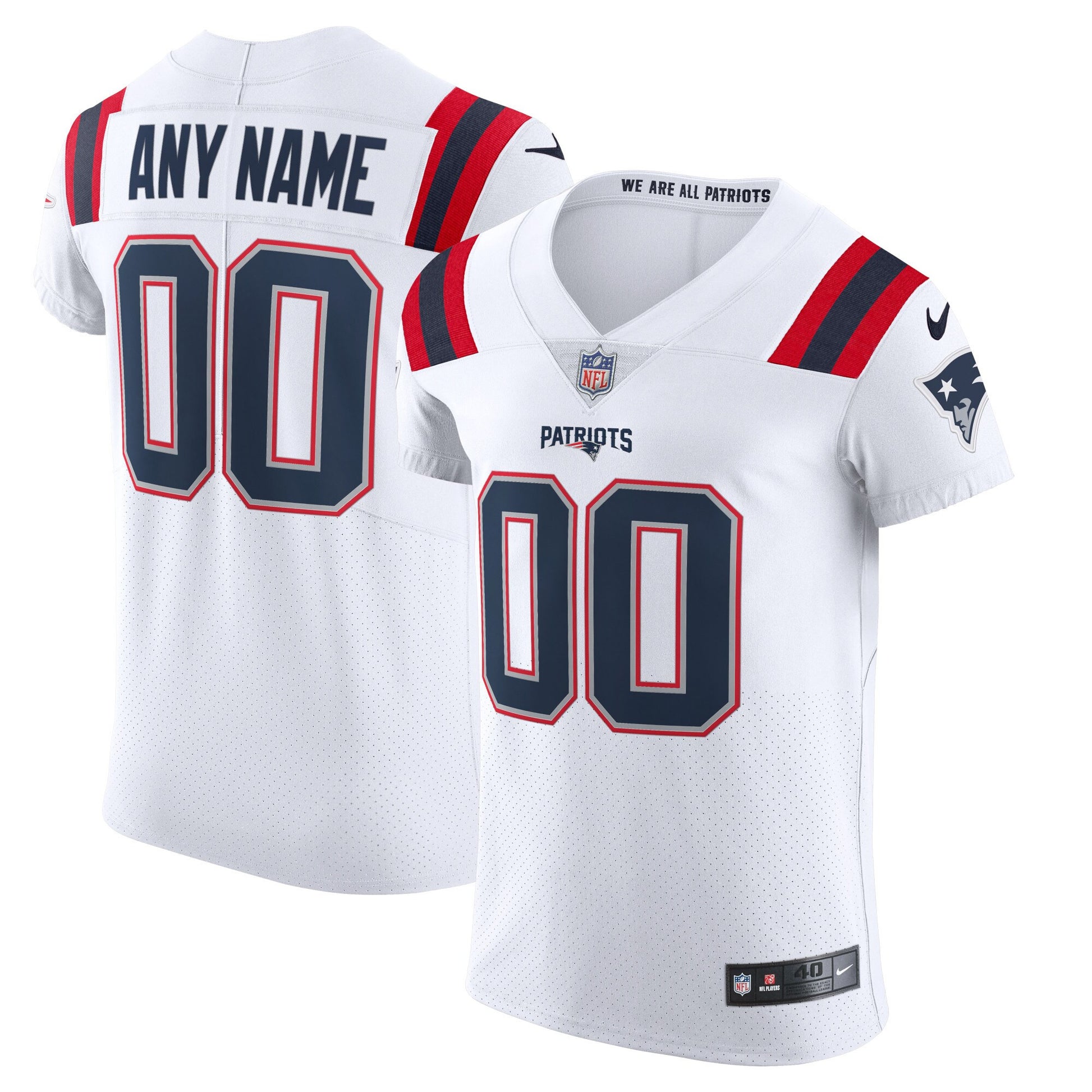 New England Patriots white Vapor jersey