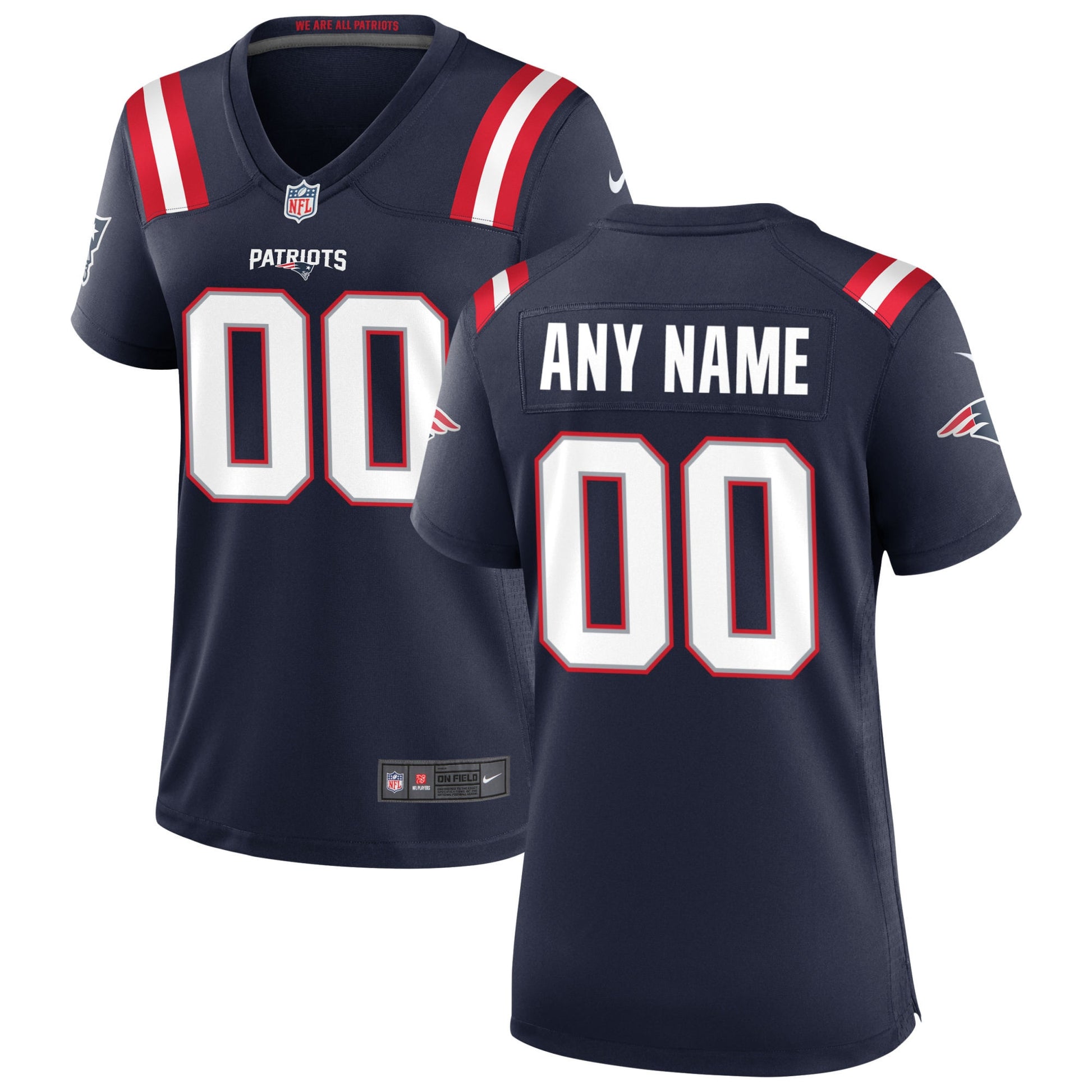 Custom New England Patriots navy jersey