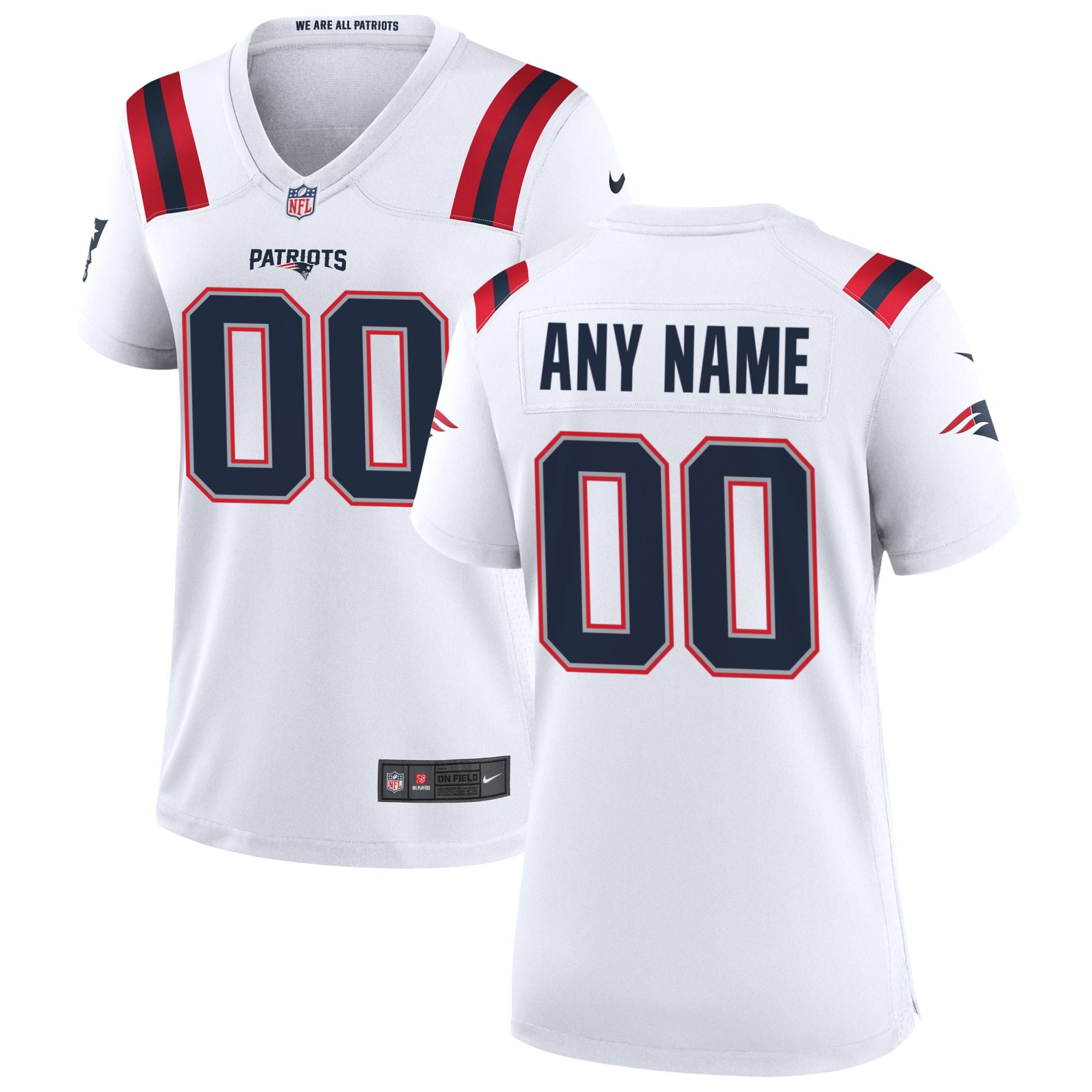 Custom New England Patriots white jersey