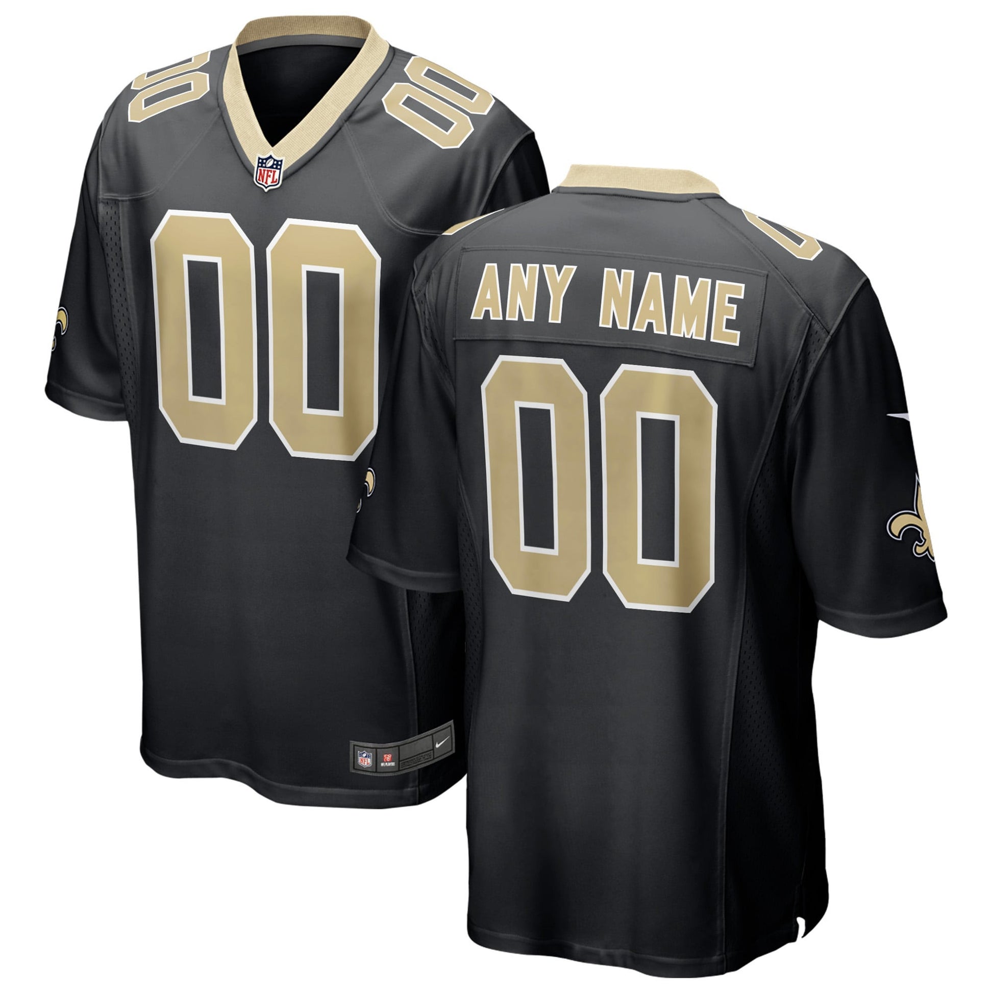 Custom New Orleans Saints black jersey