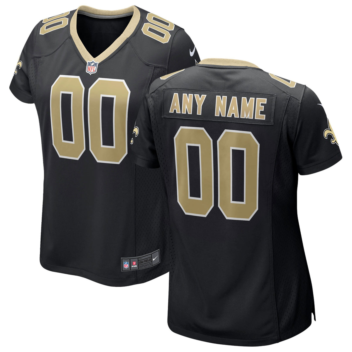 Custom New Orleans Saints black jersey