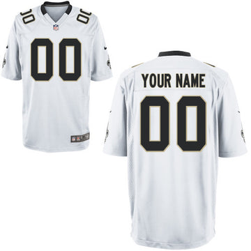 Custom New Orleans Saints white Game jersey