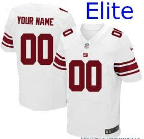 Custom New York Giants white Elite jersey