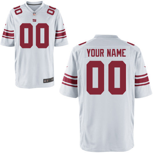 Custom New York Giants white Game jersey