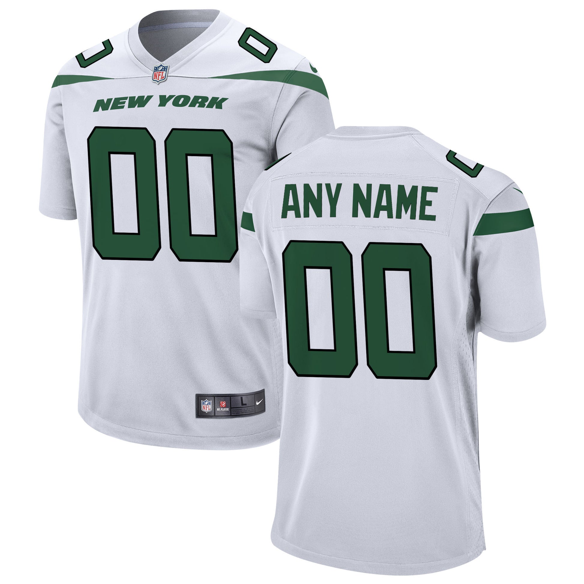Custom New York Jets white jersey
