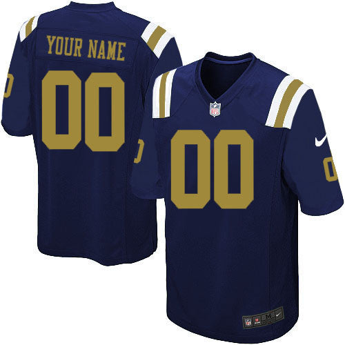 Custom New York Jets blue Game jersey