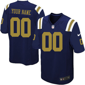 Custom New York Jets blue Game jersey