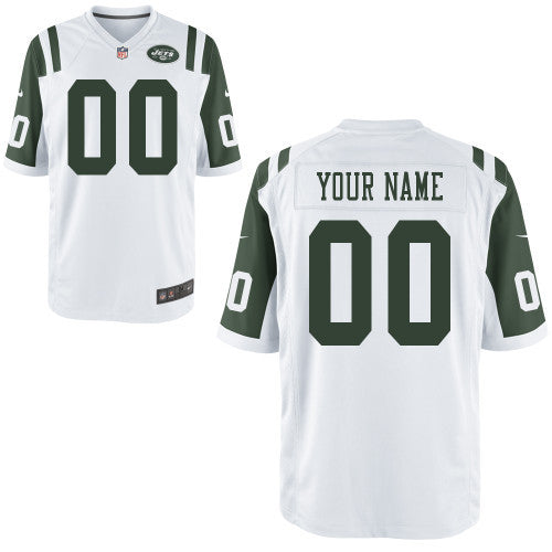 Custom New York Jets white Game jersey