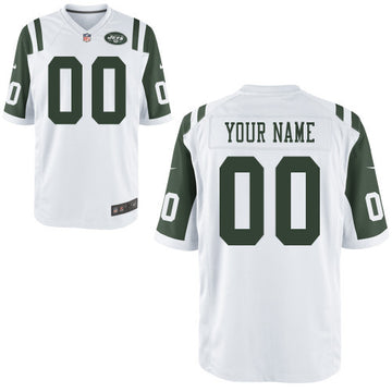 Custom New York Jets white Game jersey