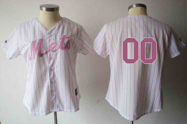 Blank White New York Mets pink jersey
