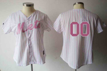 Blank White New York Mets pink jersey