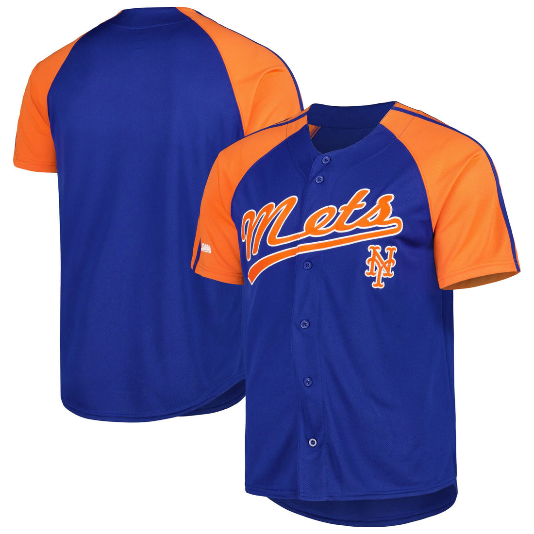 Stitches Button-down Raglan New York Mets royal Fashion jersey