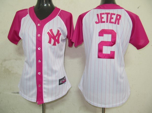 Derek Jeter Women New York Yankees pink Fashion jersey