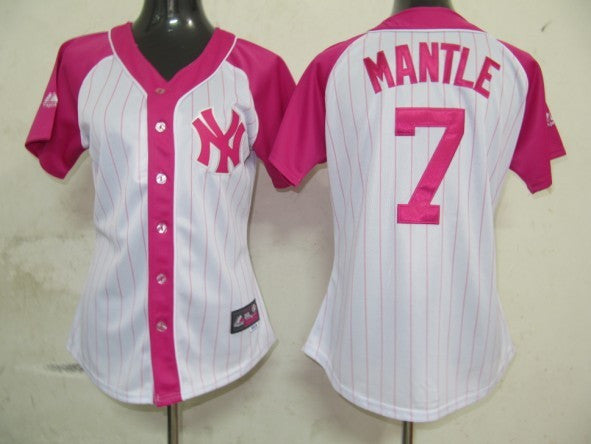 Mantle Women New York Yankees pink Fashion jersey