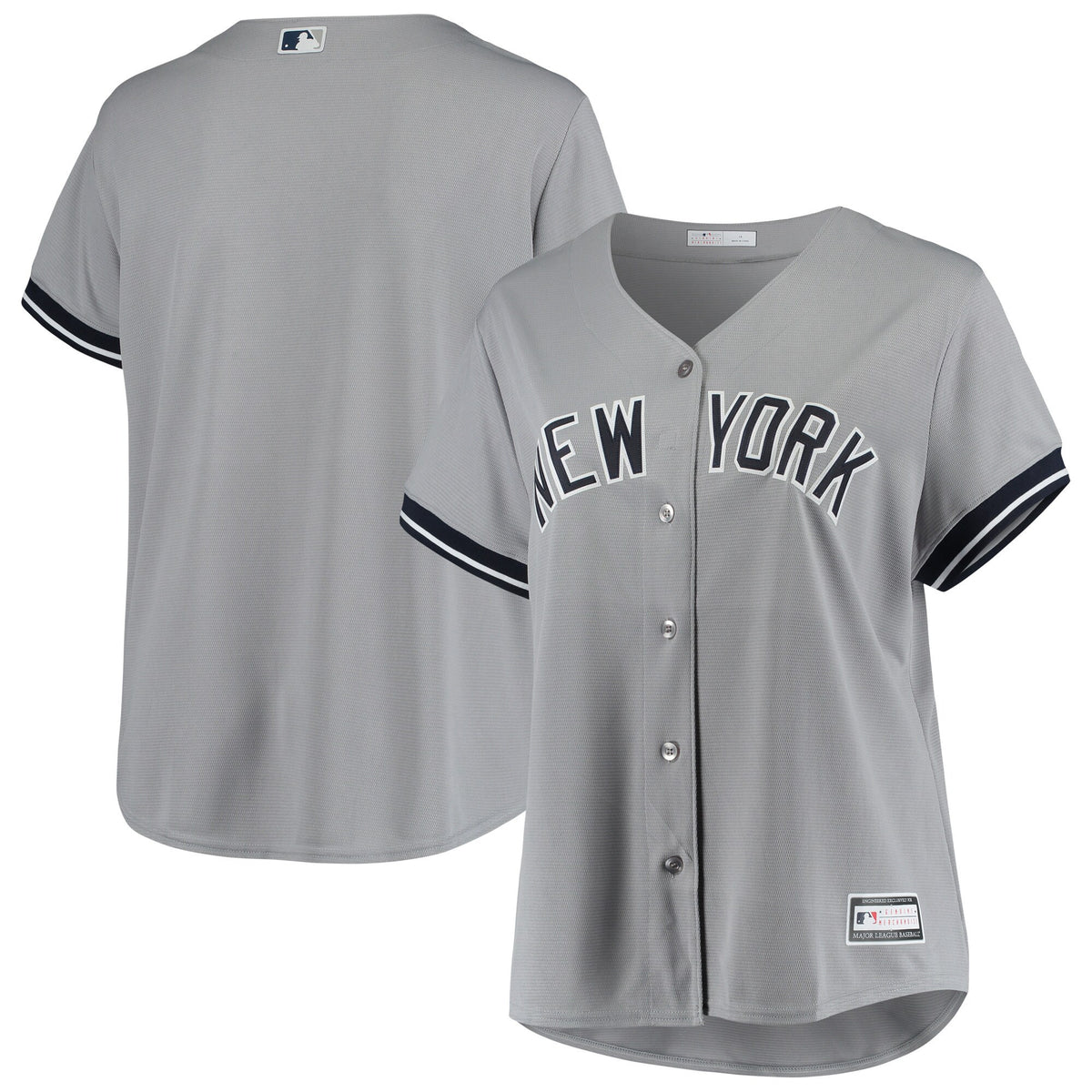 Plus Size New York Yankees gray Road jersey