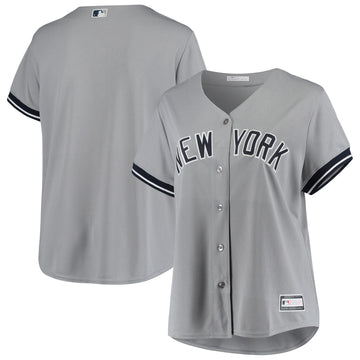 Plus Size New York Yankees gray Road jersey