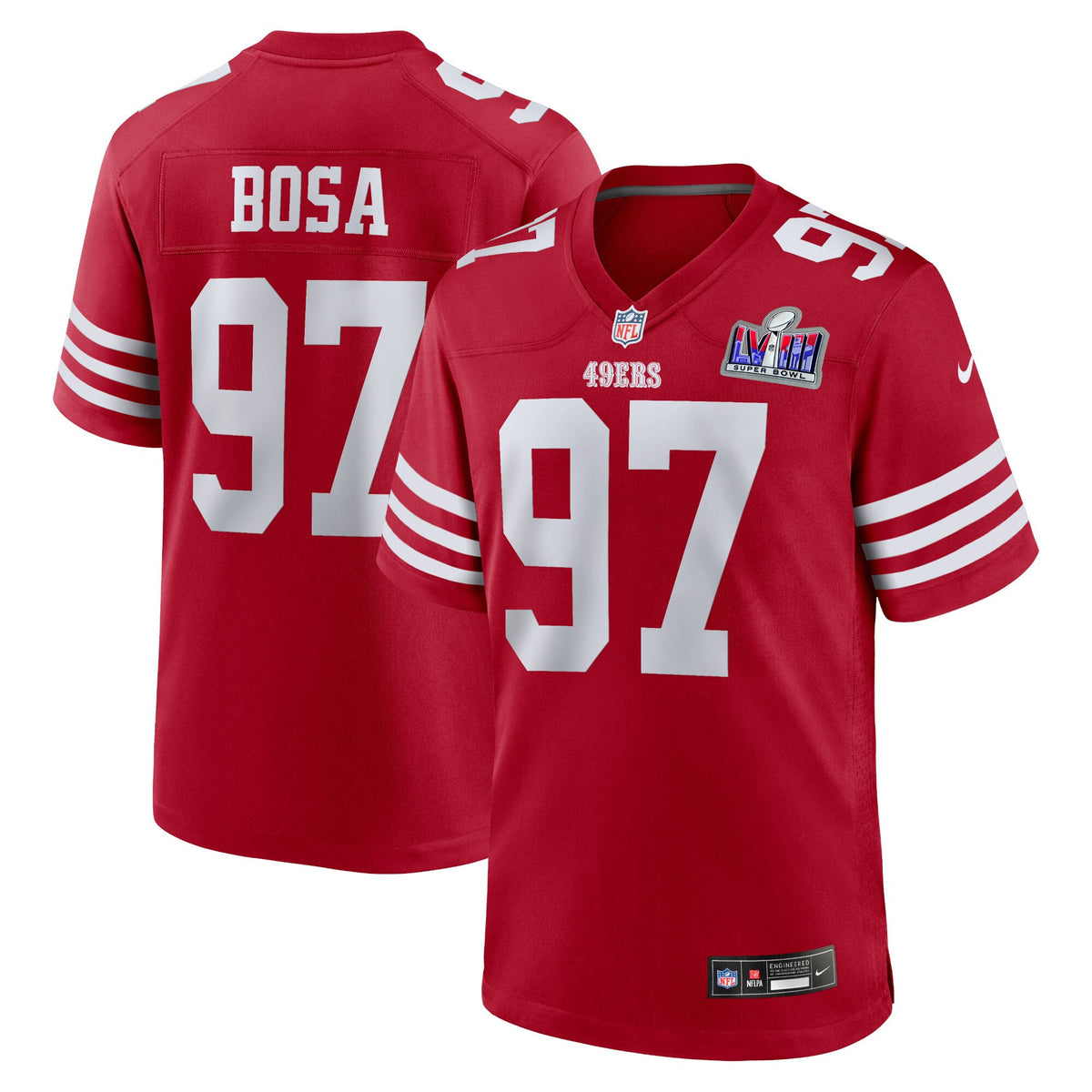 Nick Bosa Super Bowl Lviii San Francisco 49ers scarlet jersey