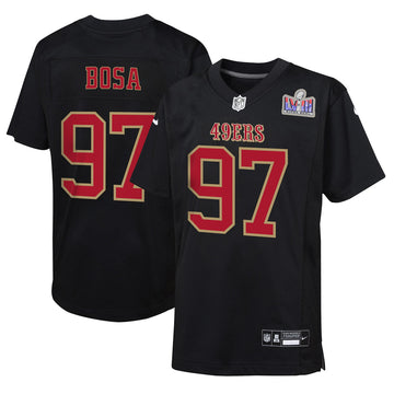 Nick Bosa Super Bowl Lviii Patch Carbon San Francisco 49ers black Fashion jersey