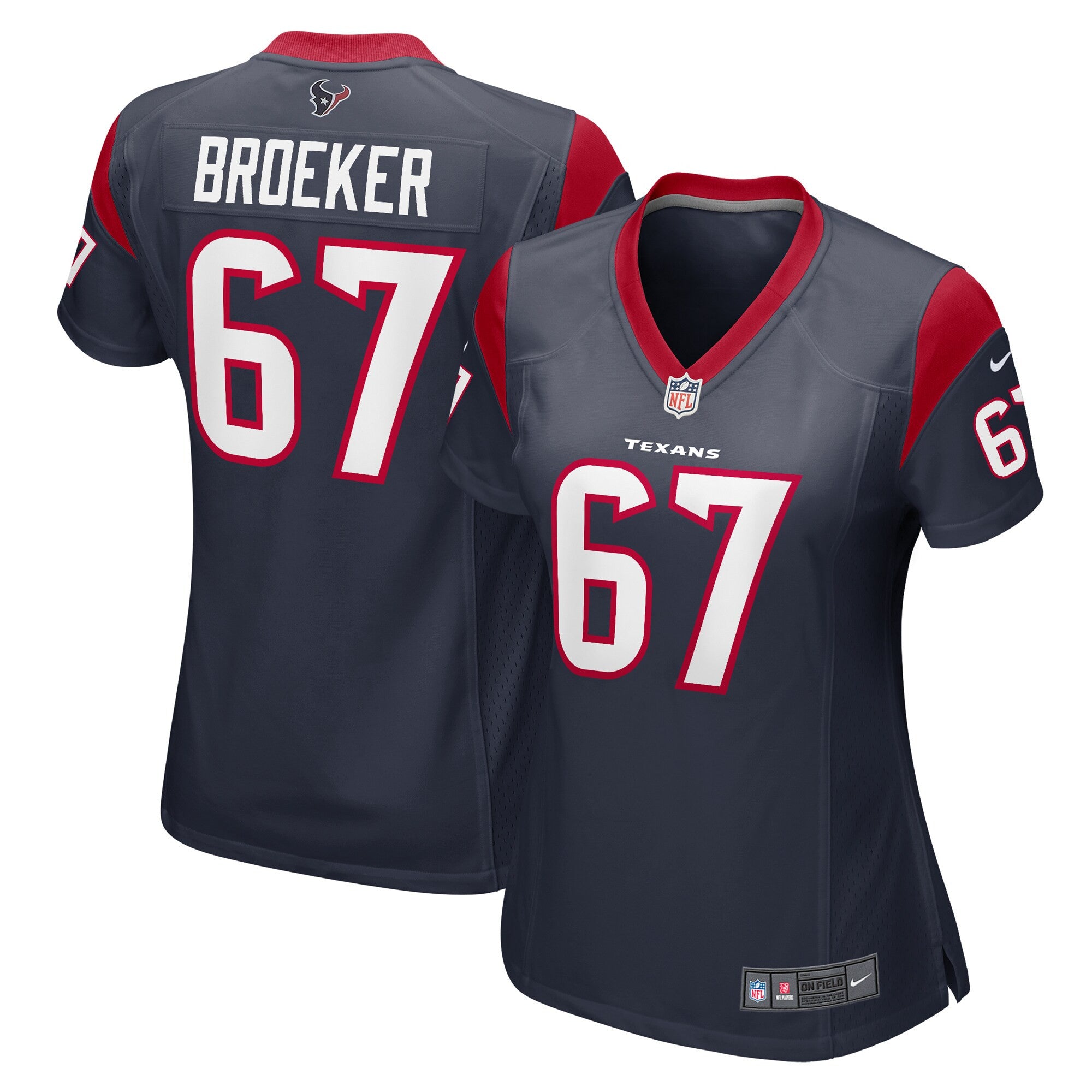 Nick Broeker Houston Texans navy jersey
