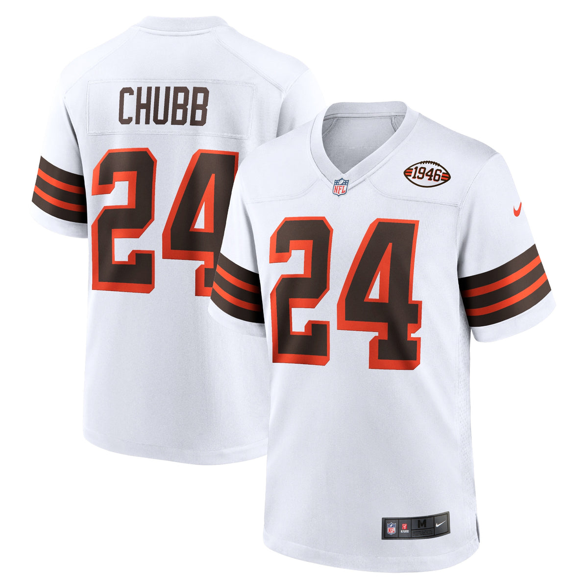 Nick Chubb Cleveland Browns white Alternate jersey