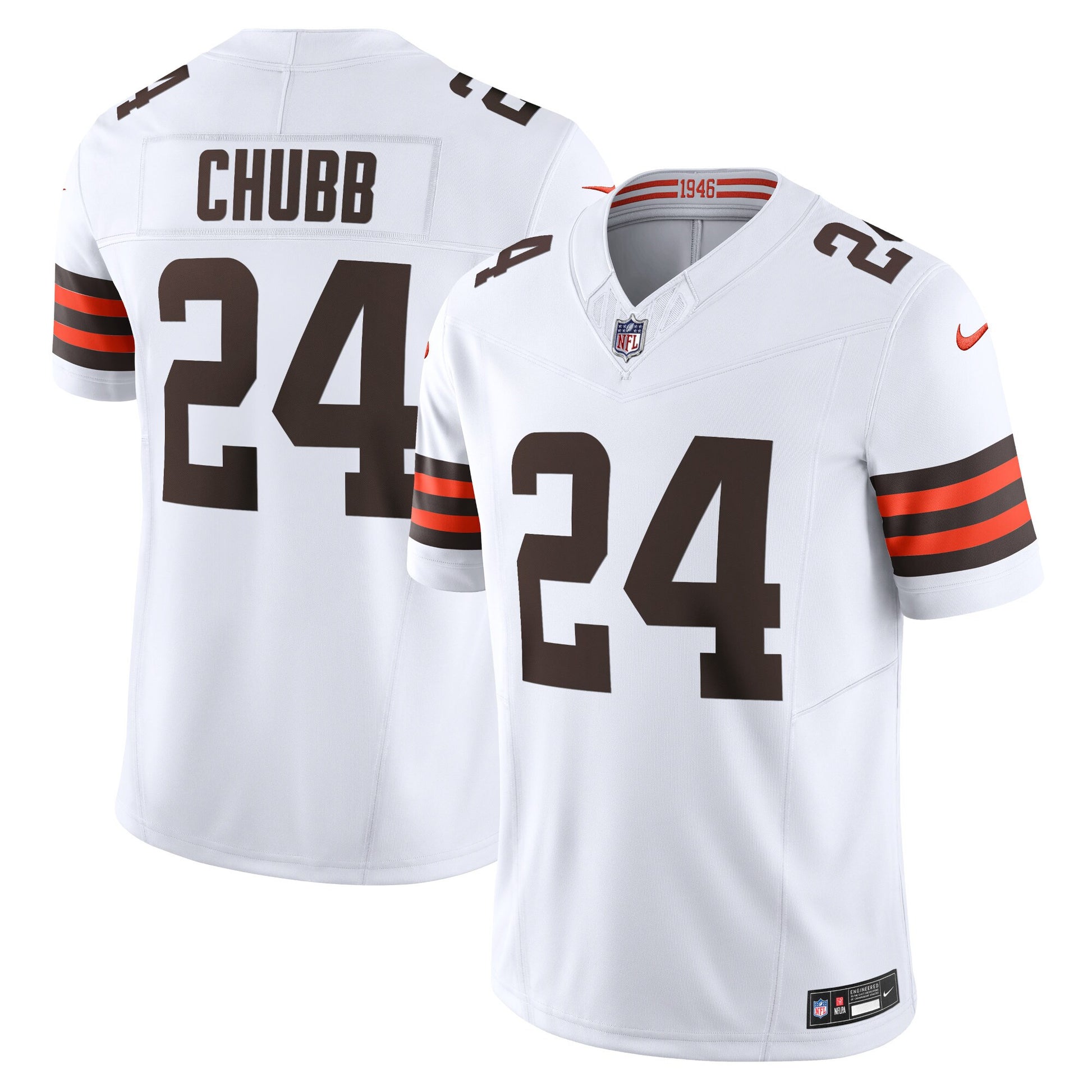 Nick Chubb Cleveland Browns white Vapor jersey