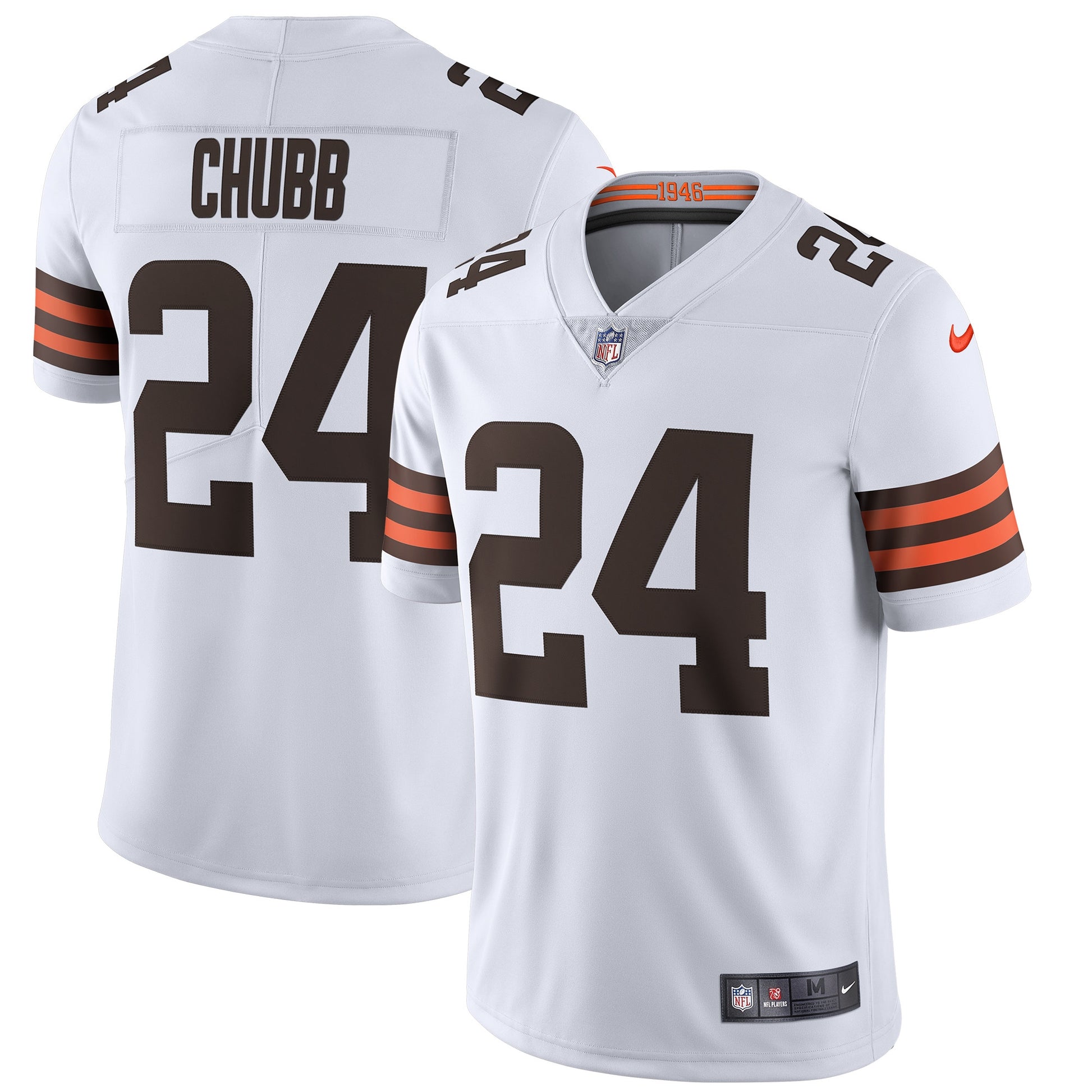 Nick Chubb Cleveland Browns white Vapor jersey