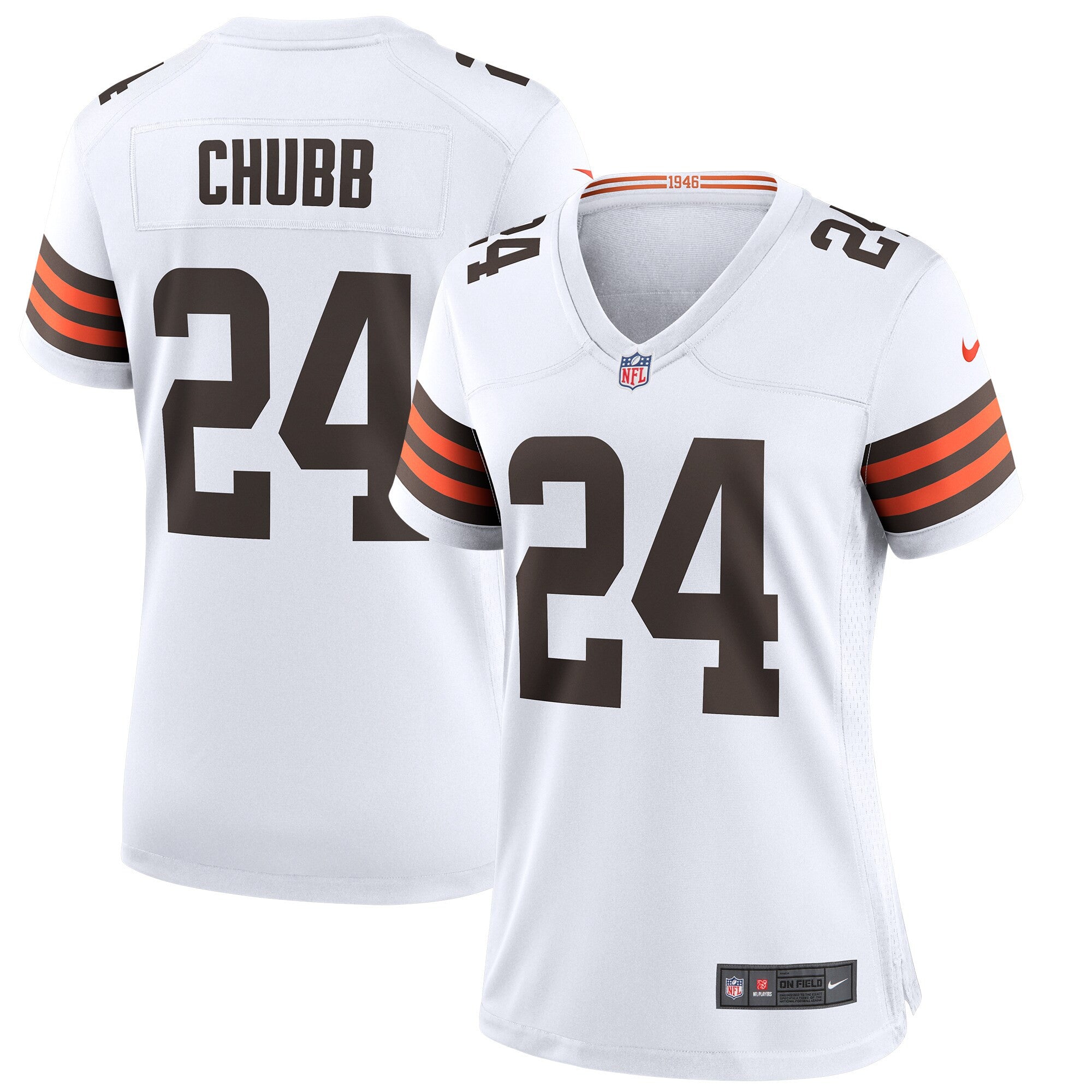 Nick Chubb Cleveland Browns white jersey