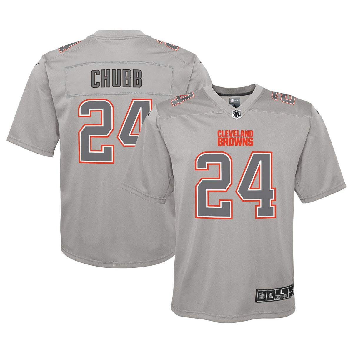 Nick Chubb Atmosphere Cleveland Browns gray jersey