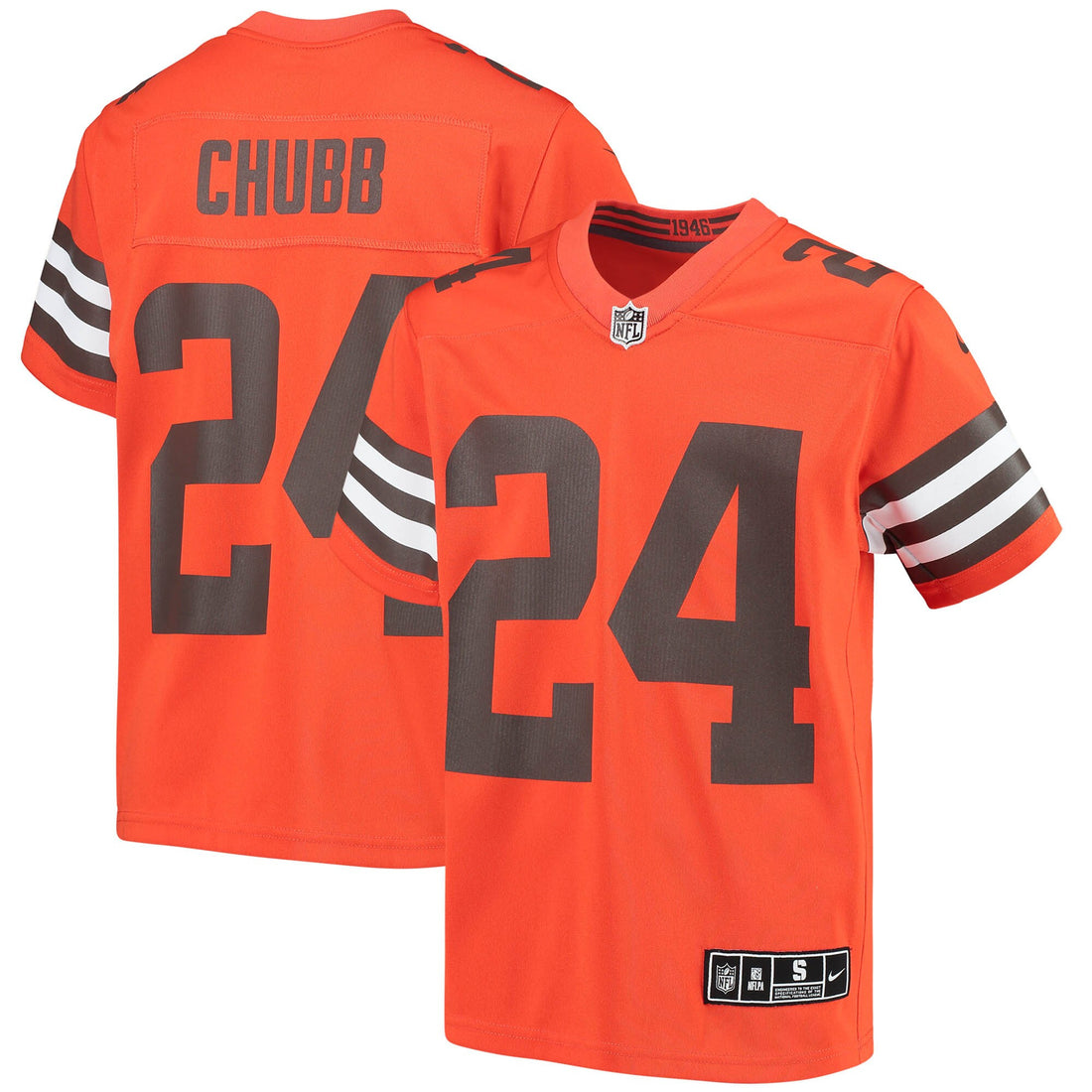 Nick Chubb Cleveland Browns orange jersey