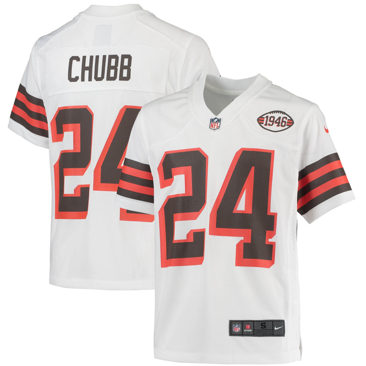 Nick Chubb Cleveland Browns white jersey