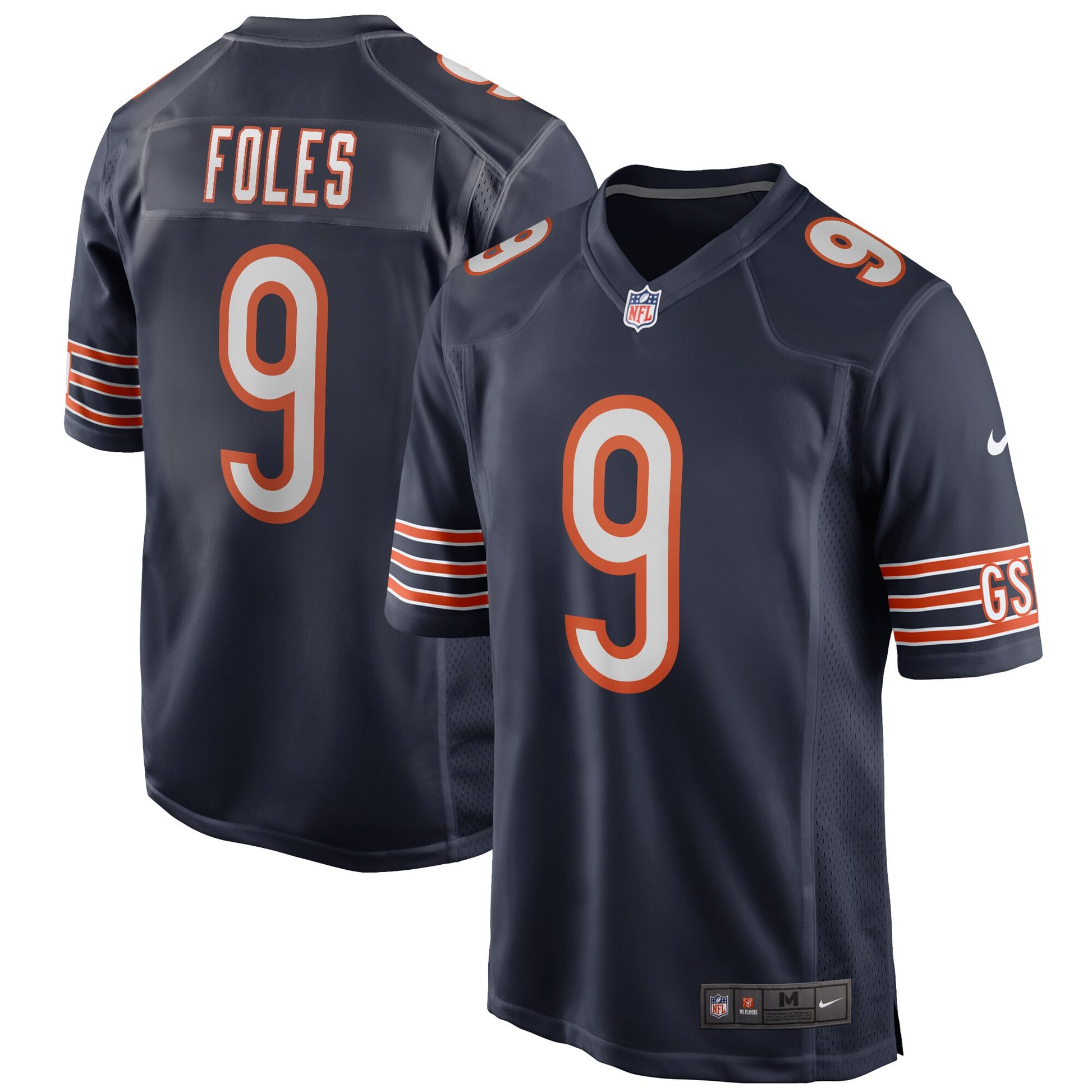 Nick Foles Chicago Bears navy Game jersey