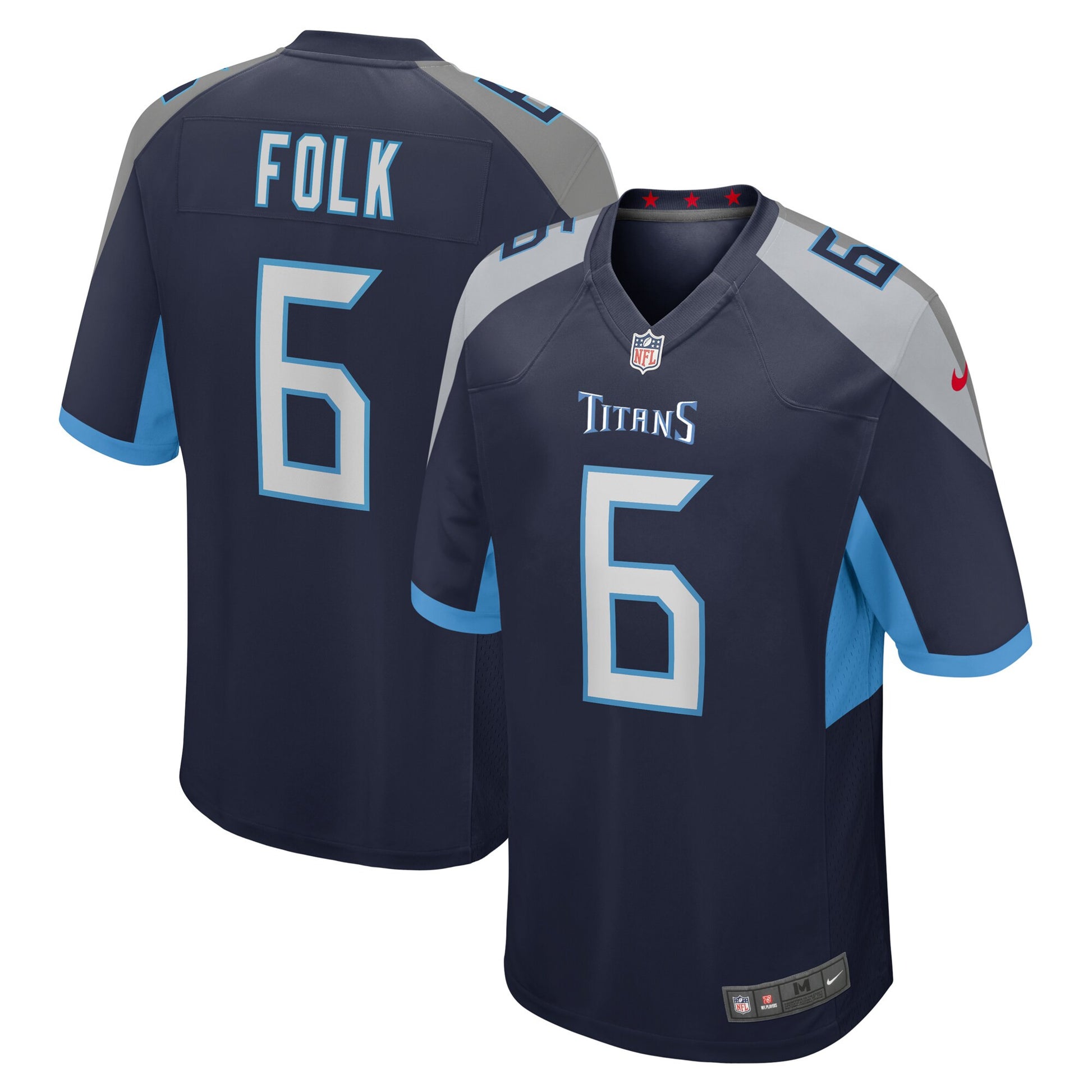 Nick Folk Tennessee Titans navy jersey