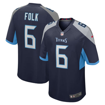 Nick Folk Tennessee Titans navy jersey