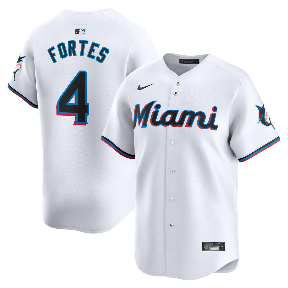 Nick Fortes Miami Marlins white Limited jersey