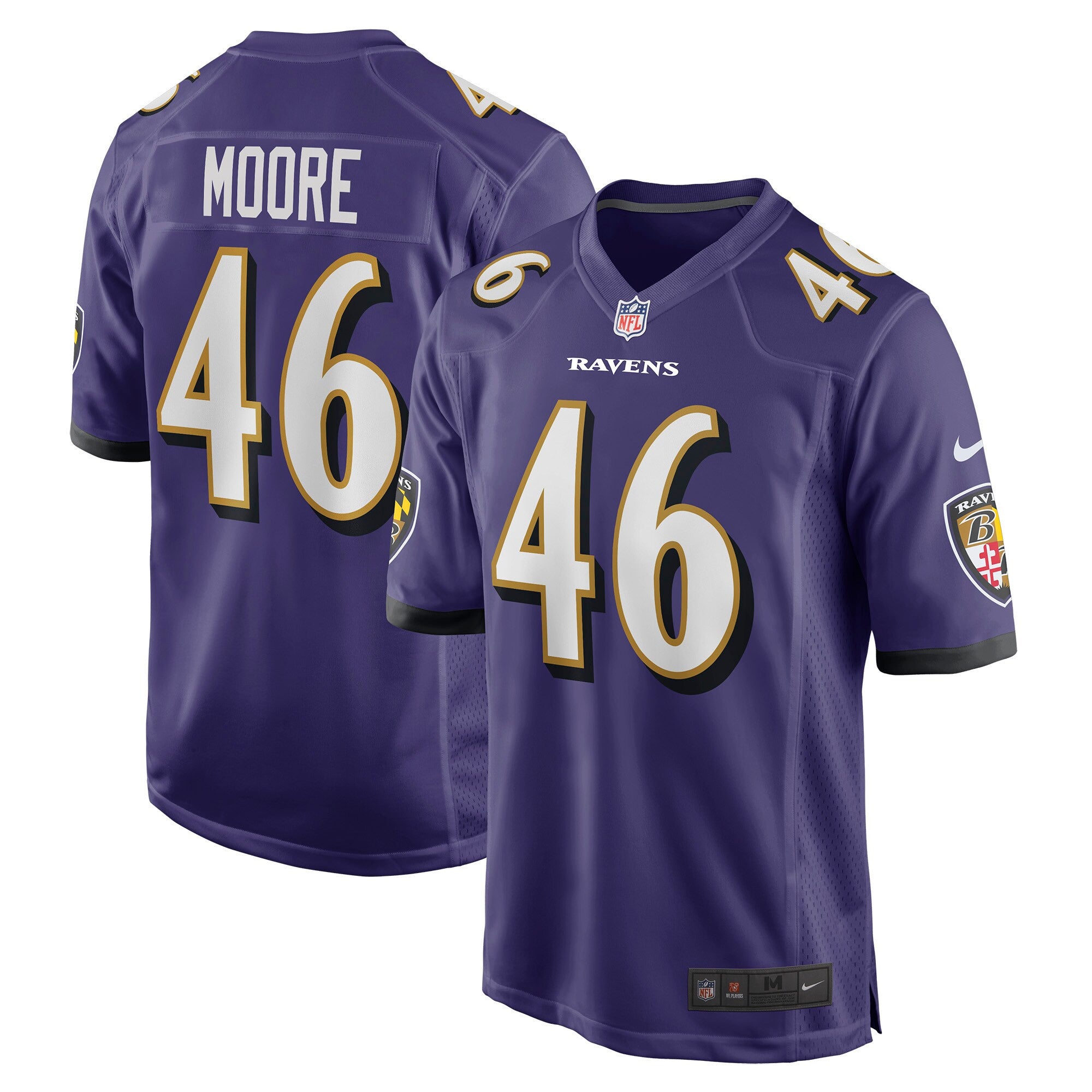 Nick Moore Baltimore Ravens purple jersey
