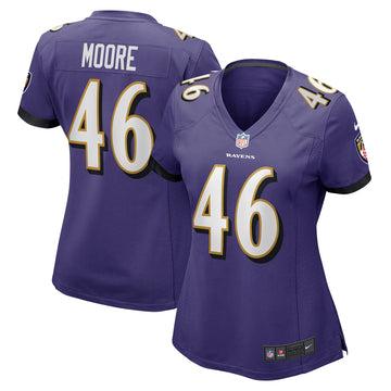 Nick Moore Baltimore Ravens purple Game jersey